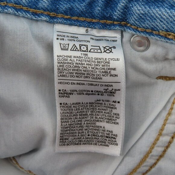 Old Navy Womens 6 High Rise Slouchy Taper Light Wash Denim Jeans Button Fly - Picture 8 of 10